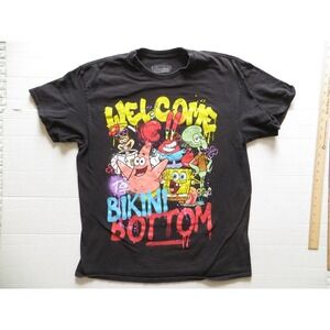 SpongeBob SquarePants Shirt Mens Large Welcome to Bikini Bottom Cartoon Tee